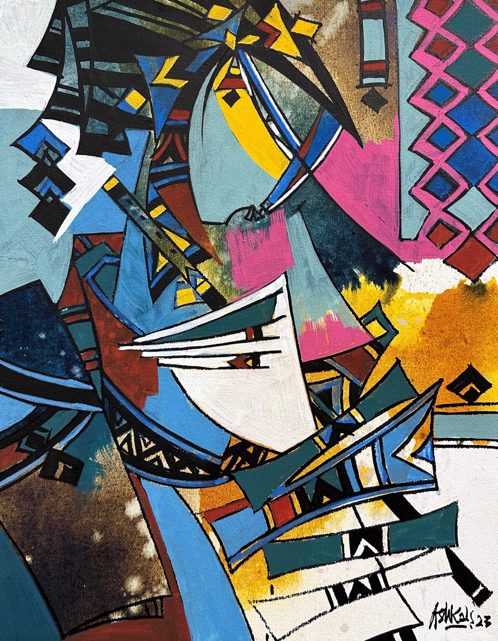 Ashkal | Title: The Rhythm of Colors | Medium: Acrylic On Canvas | Size: 14 x 18 inches