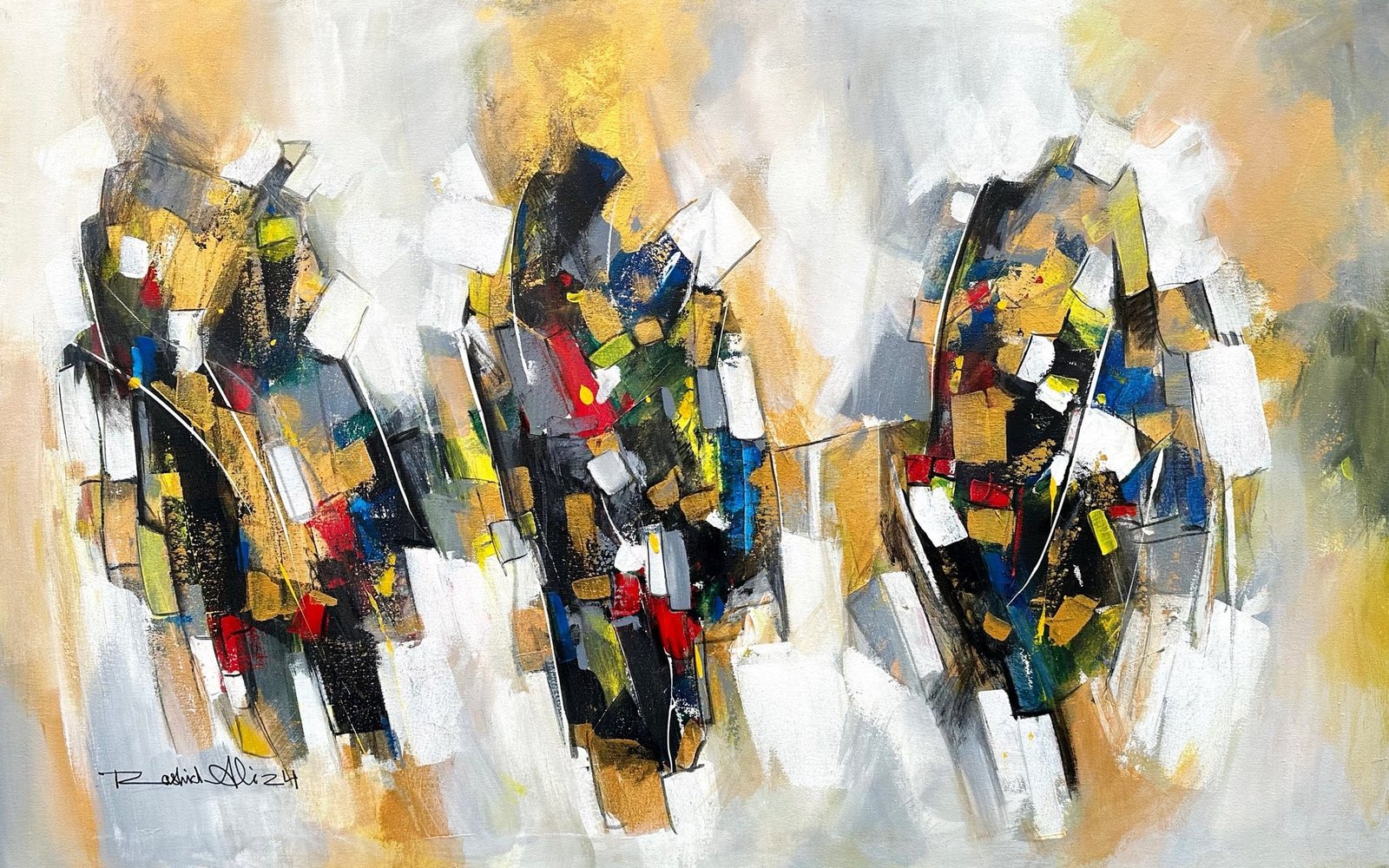 Rashid Ali | Title: Abstract | Medium: Oil On Canvas | Size: 30x48 inches