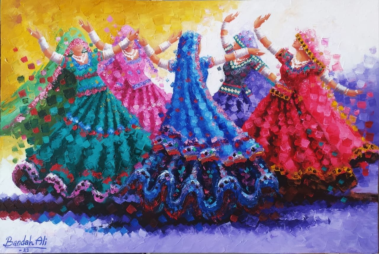 Bandah Ali  | Title: The Graceful Rhythm  | Medium: Oil On Canvas   | Size: 24 x 36 inches