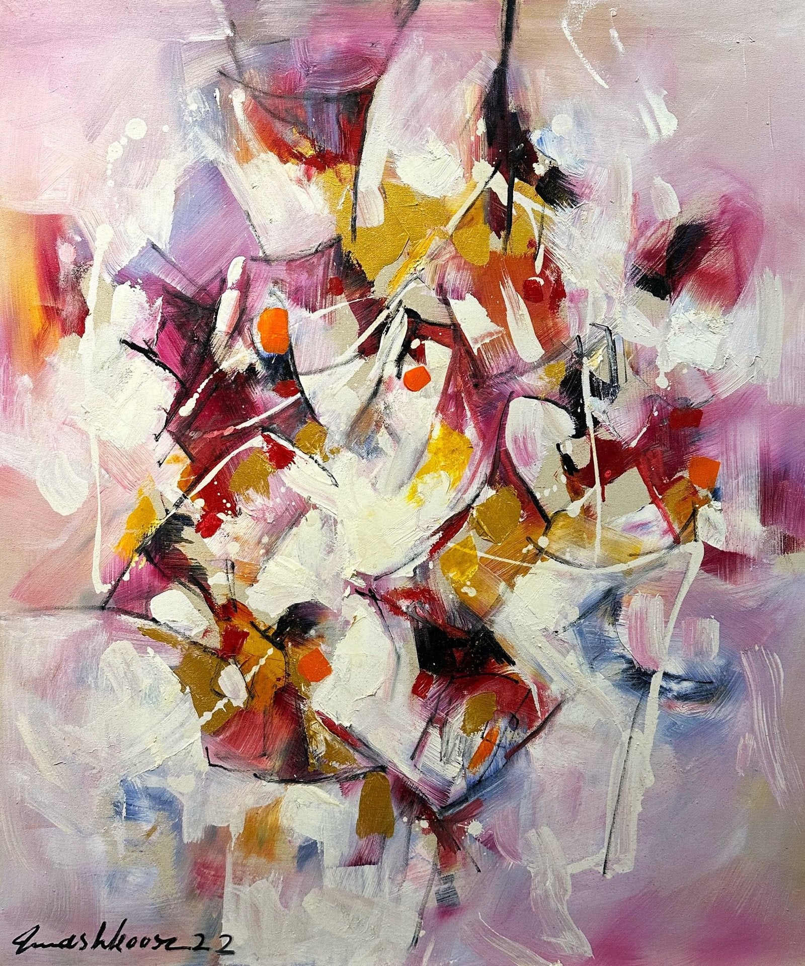 Mashkoor Raza | Title: Polo Abstract | Medium: Oil On Canvas | Size: 30x36 inches