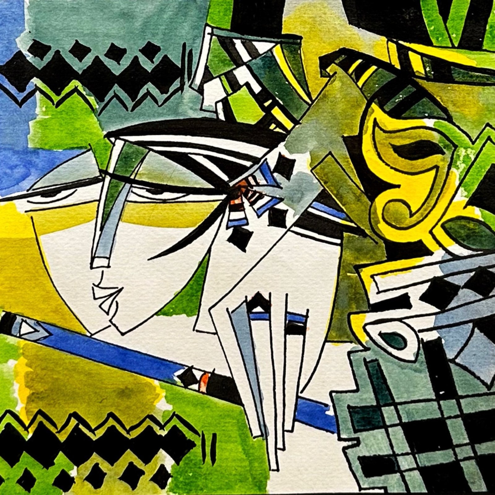 Ashkal | Title: The Rhythm of Colors | Medium: Acrylic On Paper | Size: 6 x 6 inches
