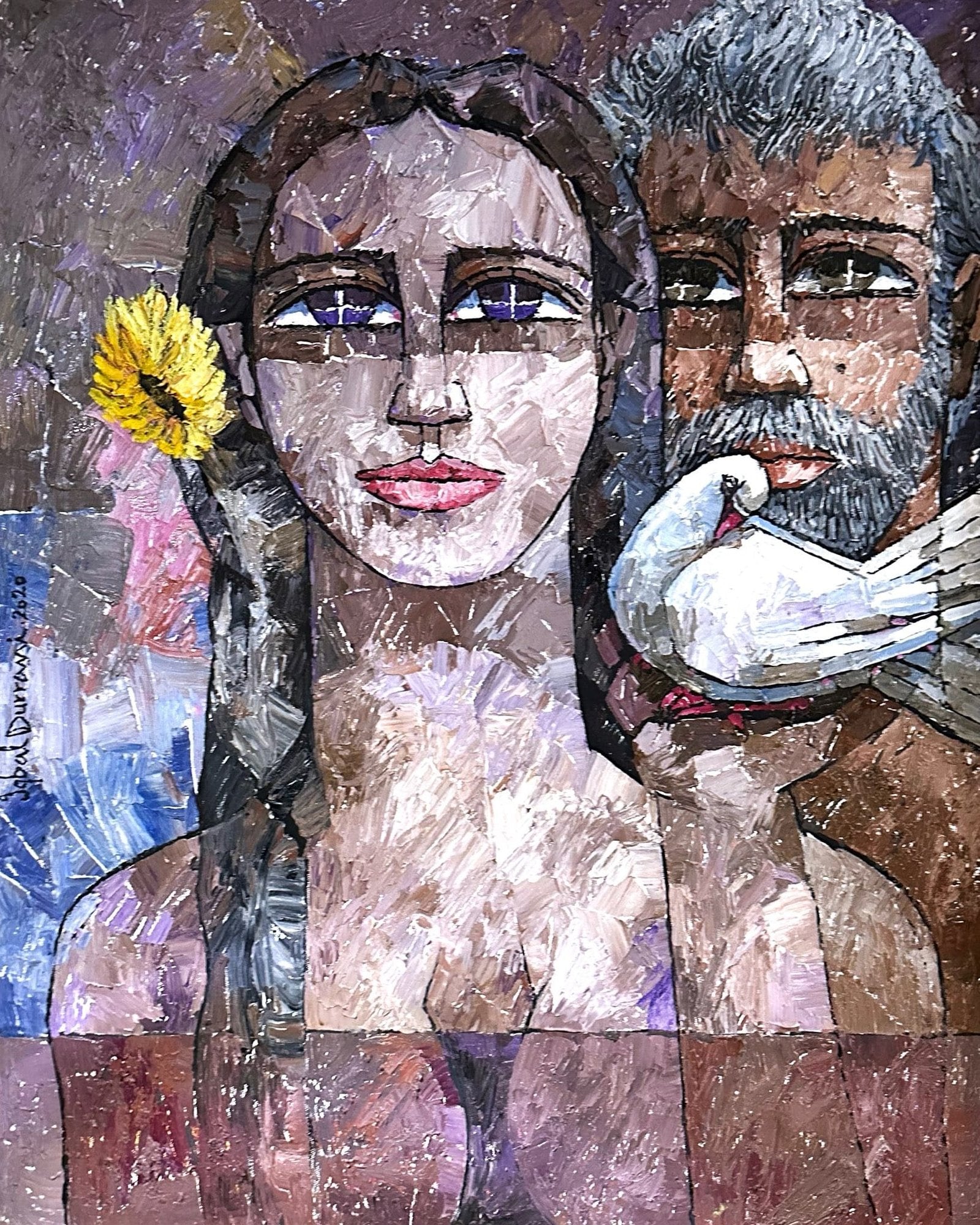 Iqbal Durrani | Title: Echoes of Emotion | Medium: Oil on Canvas (Knife Work) | Size: 24 x 30 inches