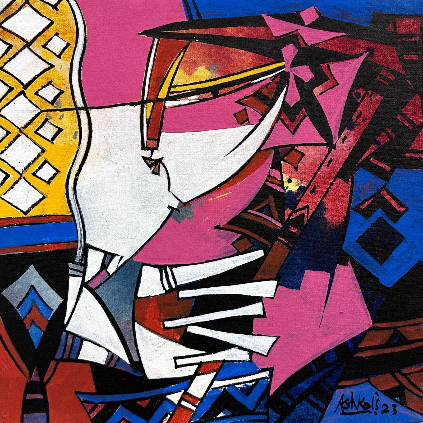 Ashkal | Title: The Rhythm of Colors | Medium: Acrylic On Canvas | Size: 12 x 12 inches