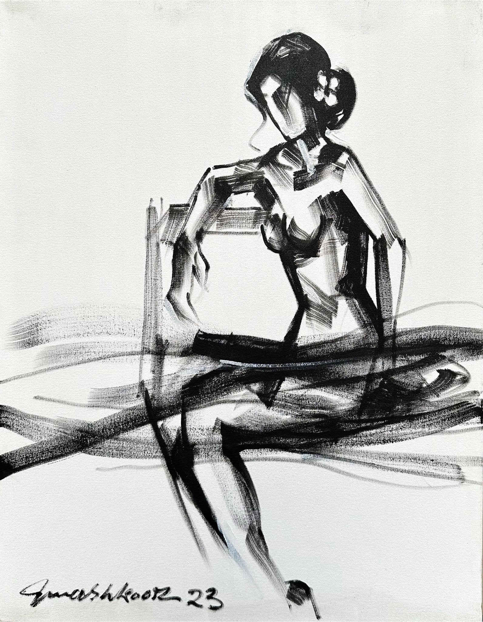 Mashkoor Raza | Title: Woman | Medium: Oil On Canvas | Size: 20x24 inches