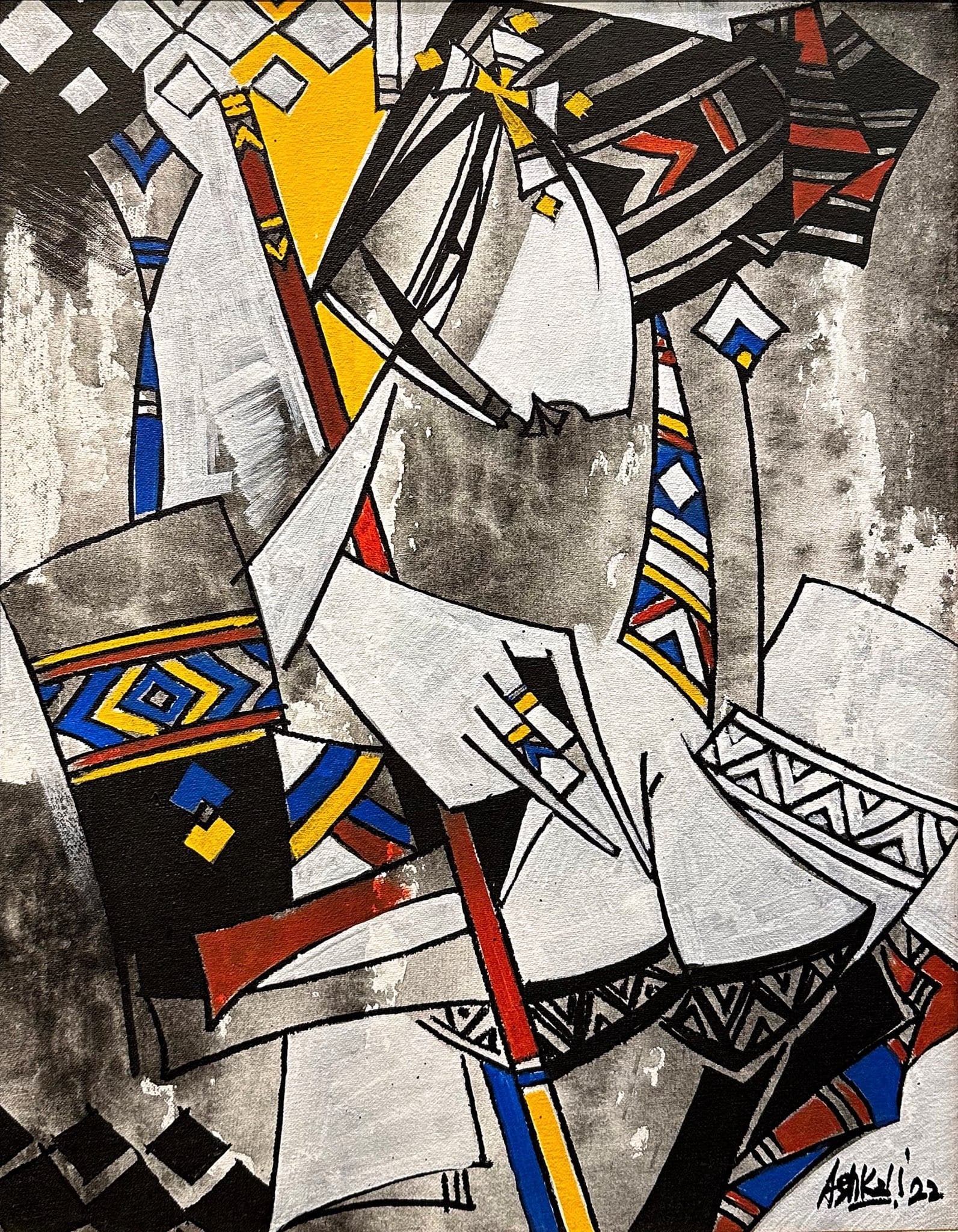Ashkal | Title: The Rhythm of Colors | Medium: Acrylic On Canvas | Size: 14 x 18 inches
