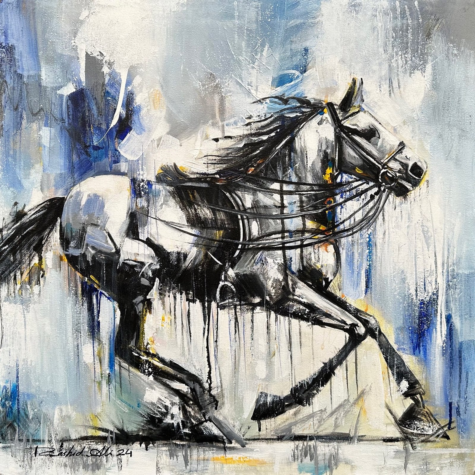 Rashid Ali | Title: Horse | Medium: Oil On Canvas | Size: 24x24 inches