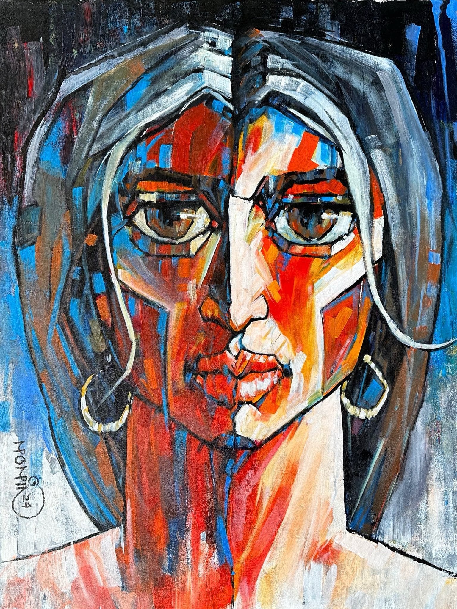 Momin Khan  | Title:    | Medium: Oil On Canvas   | Size: 36 x 48 inches