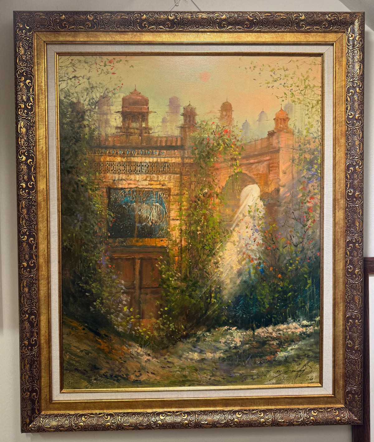 A.Q. Arif Light Through The Arch Acrylic On Canvas 22x28 Inches