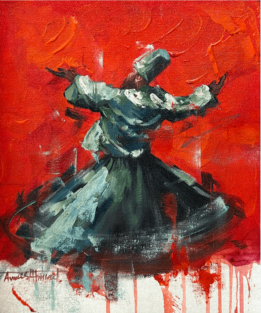 Awais Ahmed
| Title: Whirling Dervish 
| Medium: Oil on Canvas
| Size: 10x12 inches