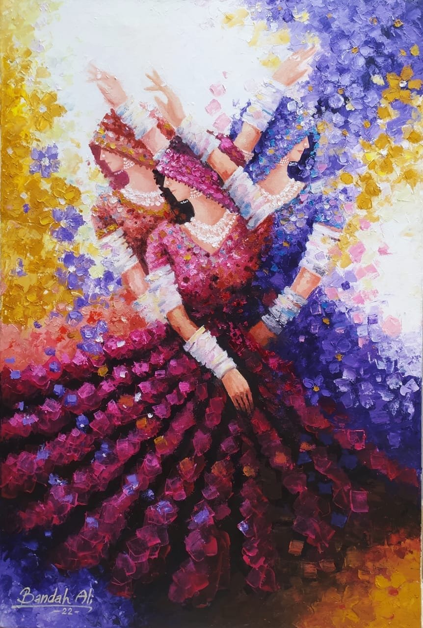 Bandah Ali  | Title: Rhythm in Bloom  | Medium: Oil On Canvas   | Size: 24 x 36 inches