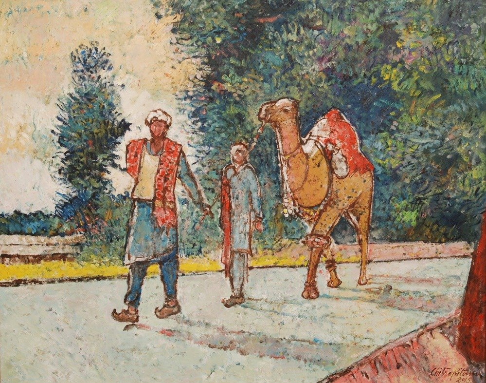 Chitra Pritam Desert Companions Painting 24x30 inches