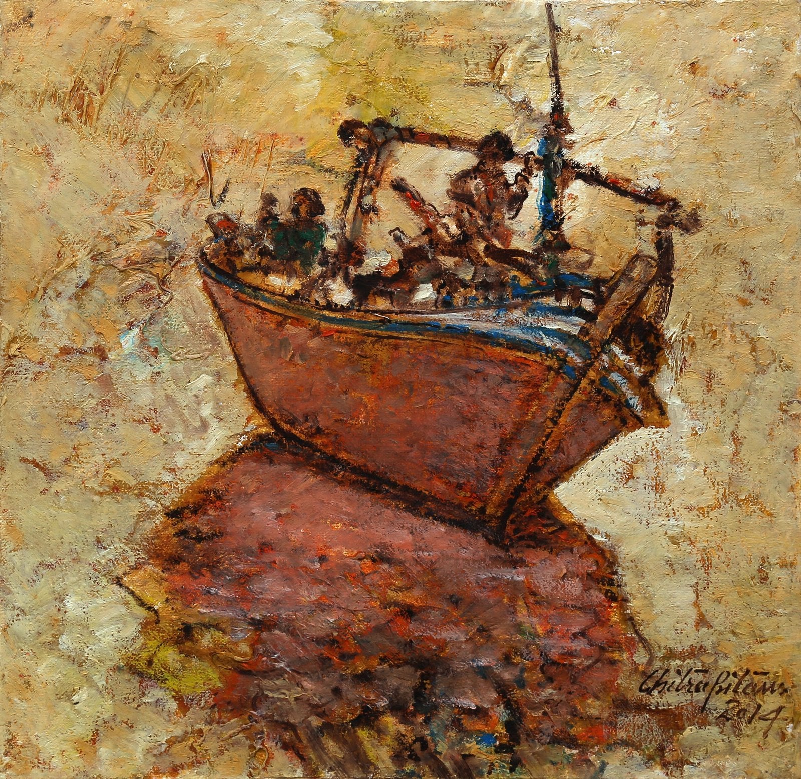 Chitra Pritam Karachi Fishri Painting Oil On Canvas 12x12 inches 2014