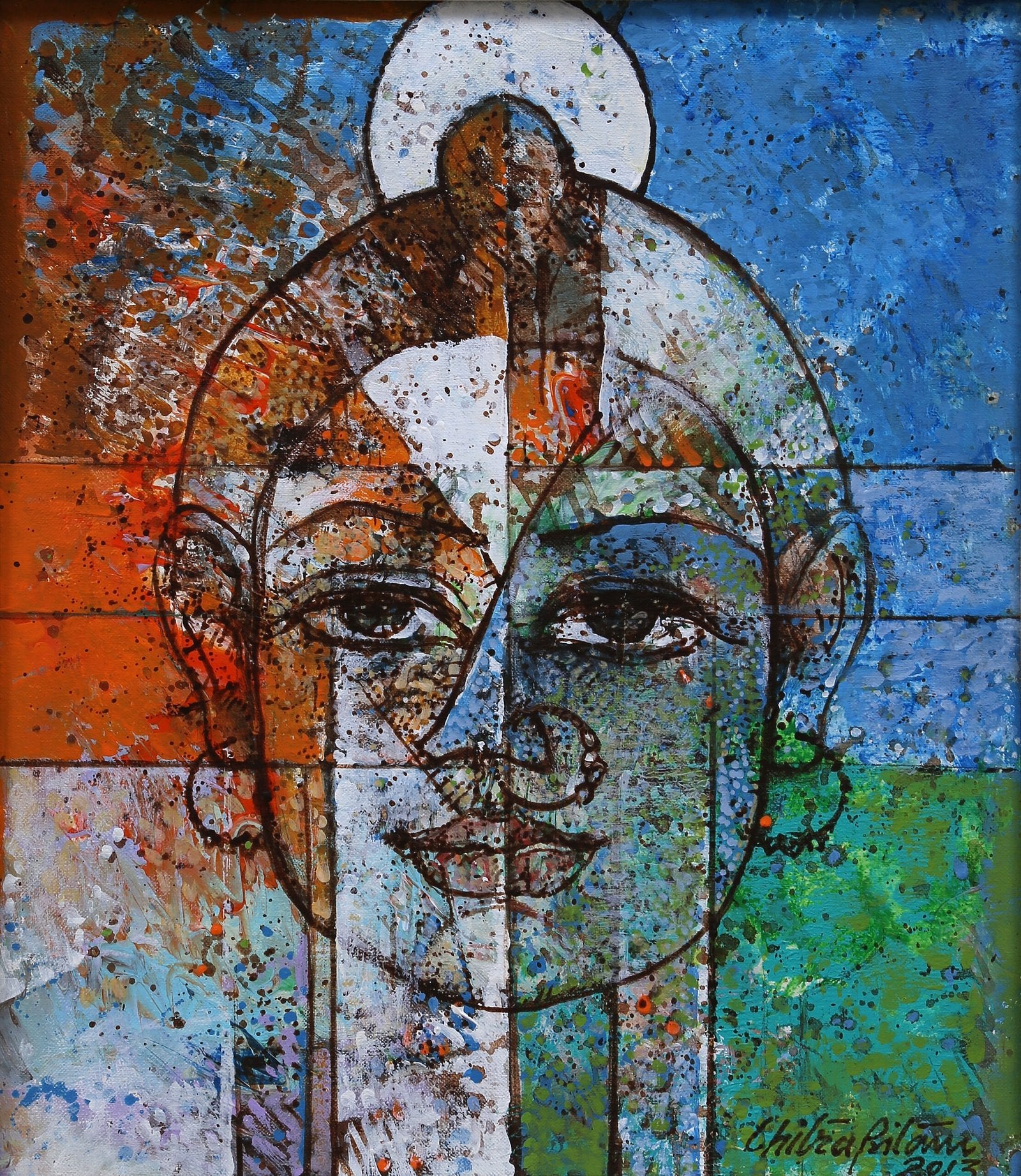 Chitra Pritam Mira Bai Portrait Painting 14x16 inches 2013