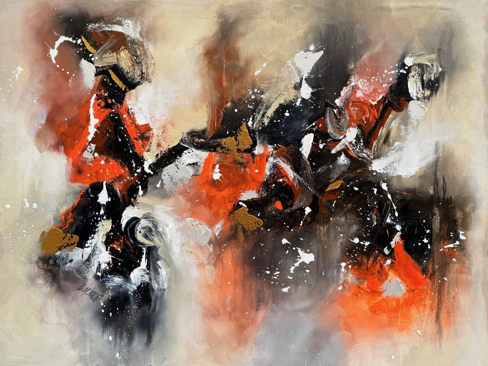 S. M. Naqvi| Title: Eclipse of Elements | Medium: Acrylic on Canvas| Size: 36x48 inches