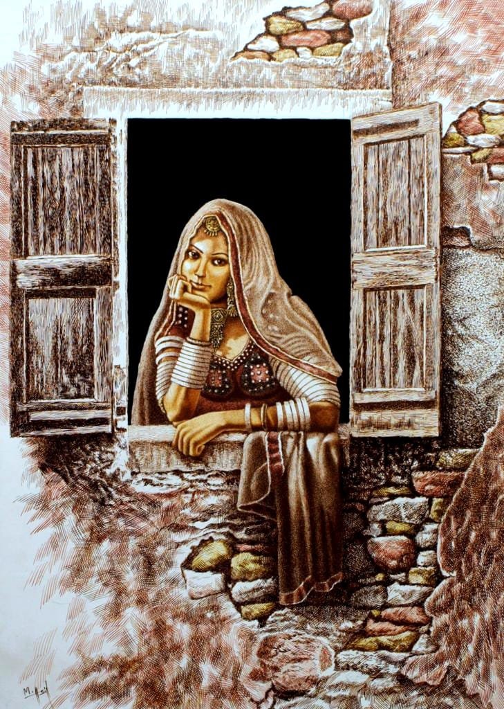 Asif Ghayaz | Title: untitled  | Medium: Pen &amp; Ink on Paper | Size: 22x31 inches