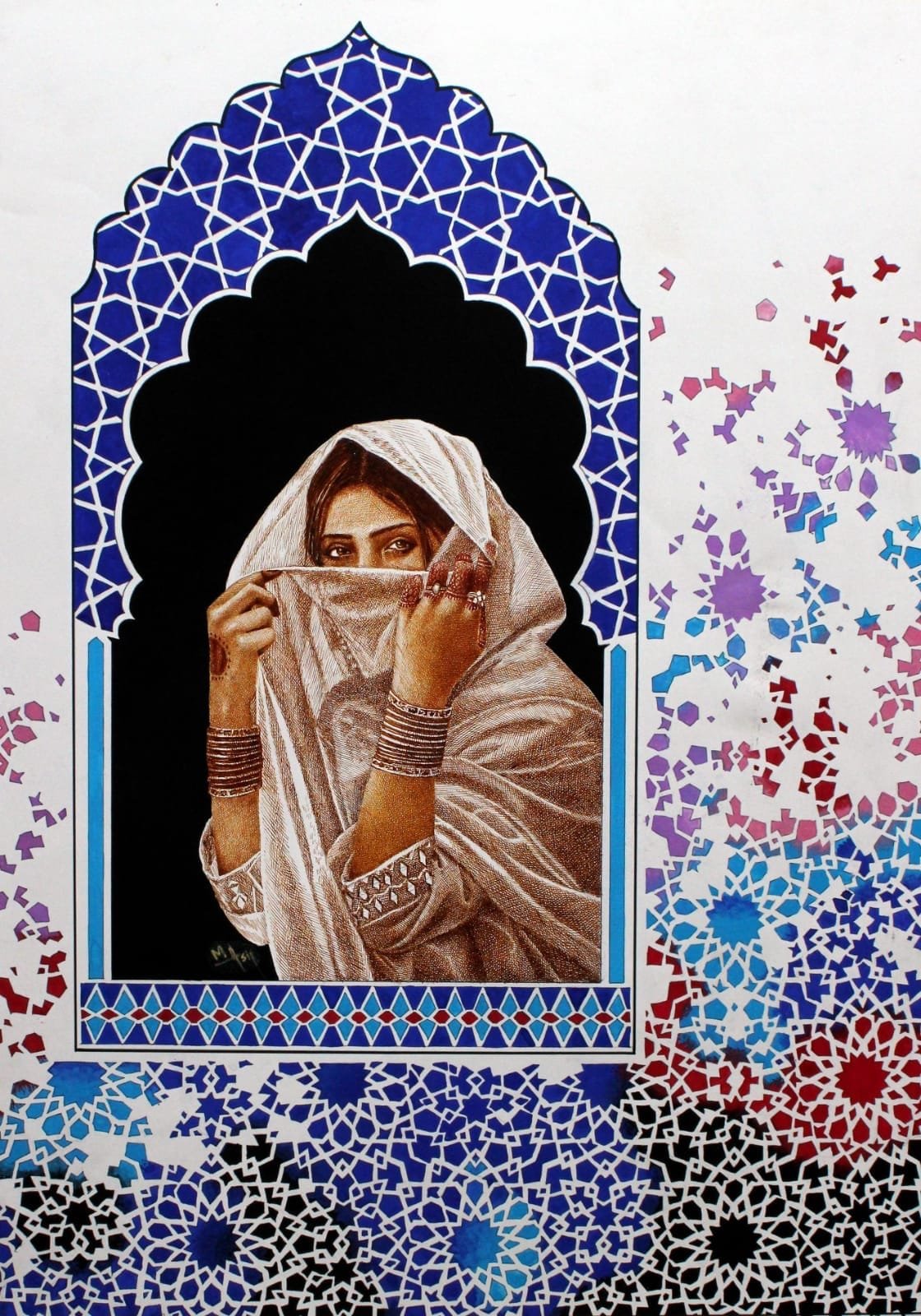 Asif Ghayaz Title: untitled  Medium: Pen &amp; Ink on Paper Size: 22x31 inches
