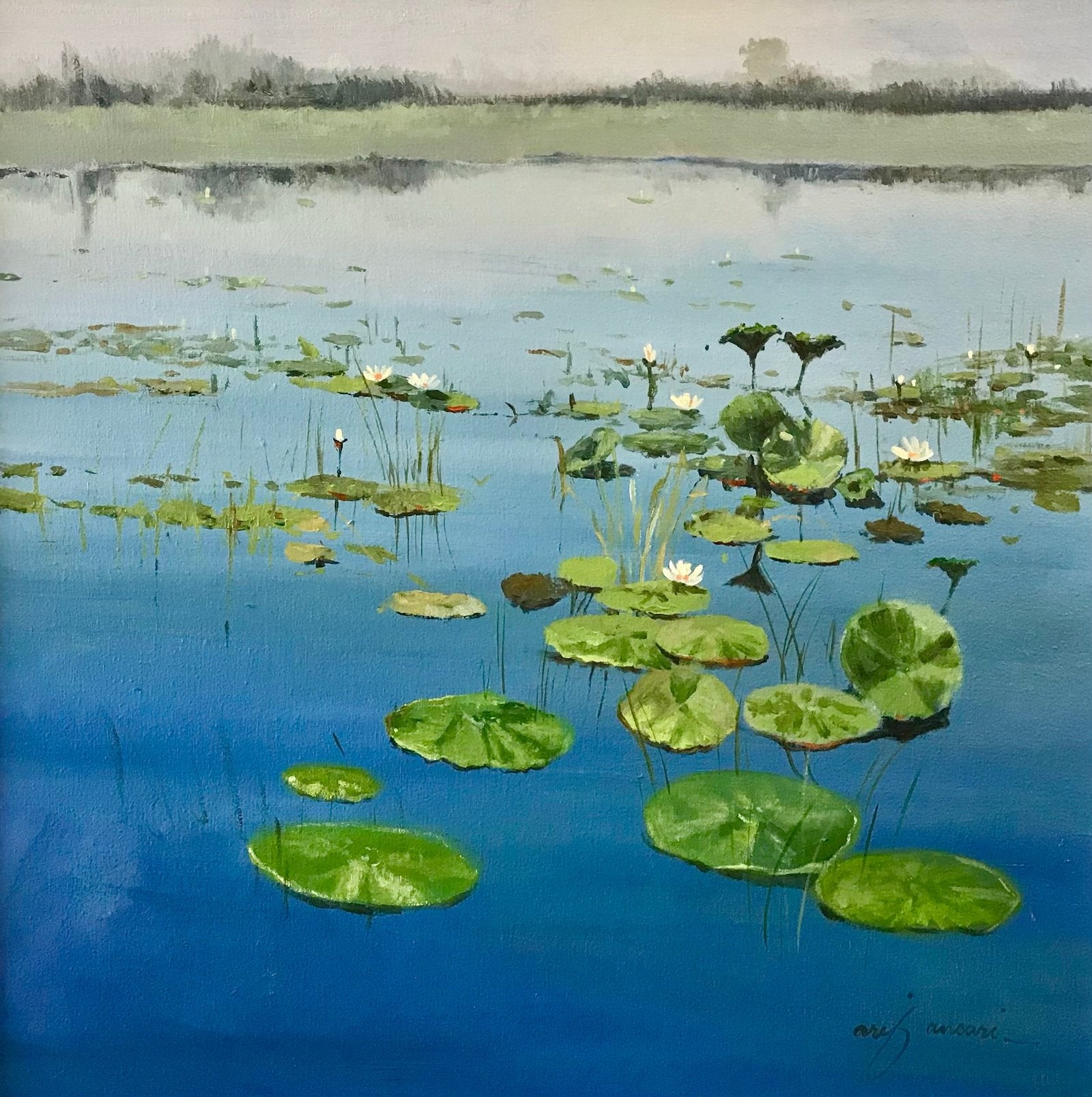 Arif Ansari | Title: Mystic Peaks | Medium: Acrylic on Canvas | Size: 24x24 inches