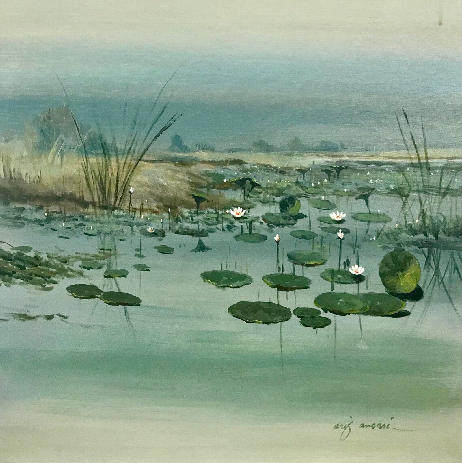 Arif Ansari | Title: Northern Splendor | Medium: Acrylic on Canvas | Size: 12x12 inches