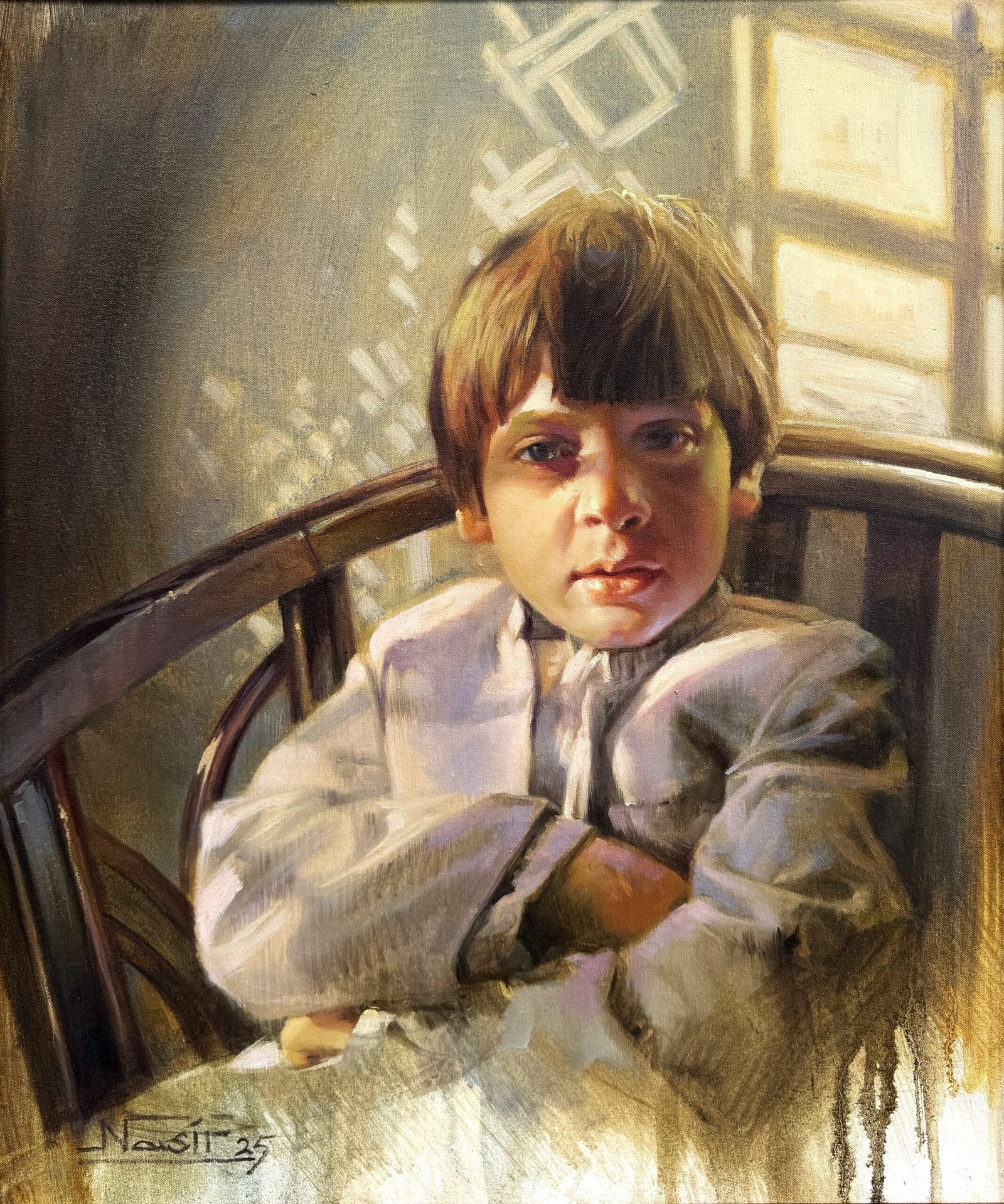 Nasir Shahzad | Title: Child | Medium: Oil on Baord | Size: 20 x 24 inches