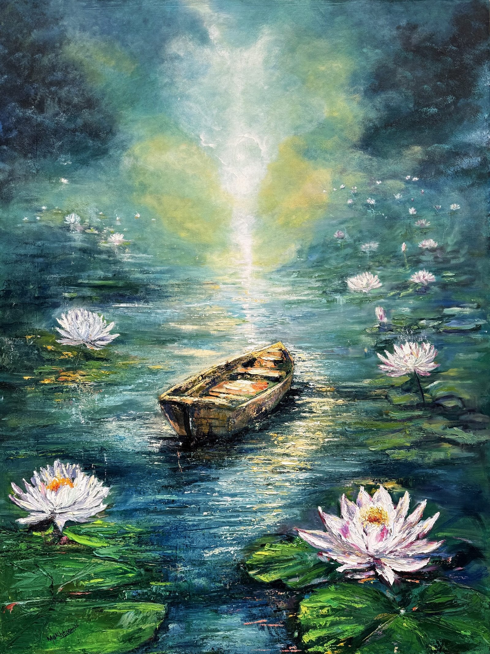 Mukhtoom Fatima | Title: Toward the light | Medium: Oil On Canvas | Size: 36x48 inches