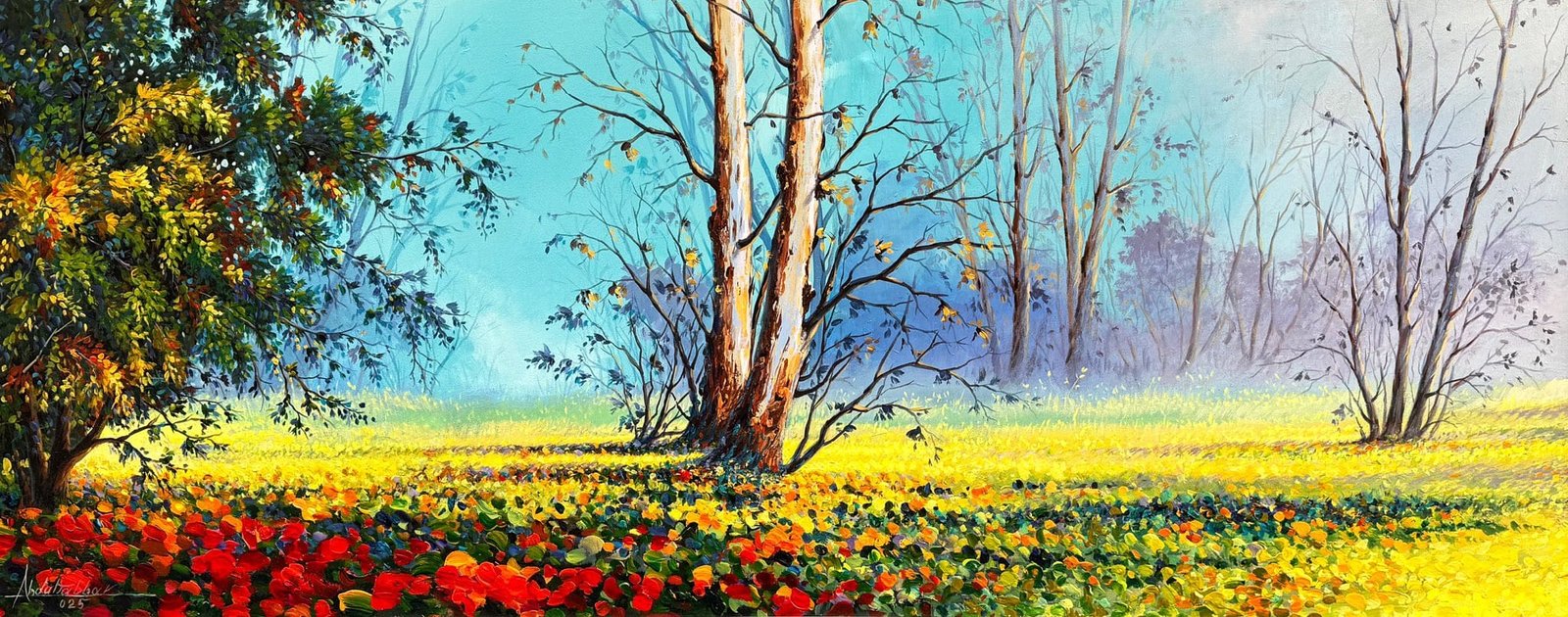 Abdul Jabbar | Title: Untitled | Medium: Oil On Canvas | Size: 26 x 66 inches