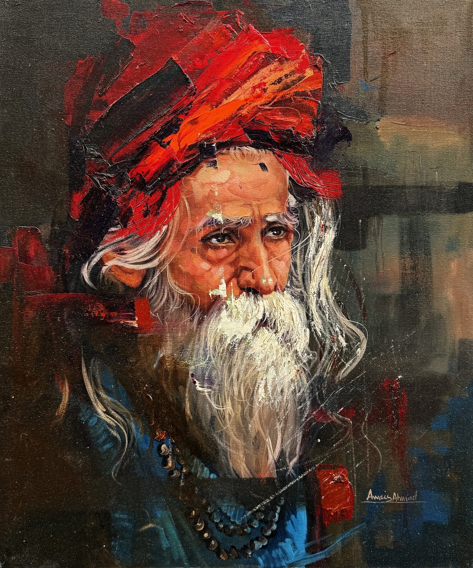 Awais Ahmed | Title: The Mystic Gaze | Medium: Oil On Canvas | Size: 20 x 24 inches