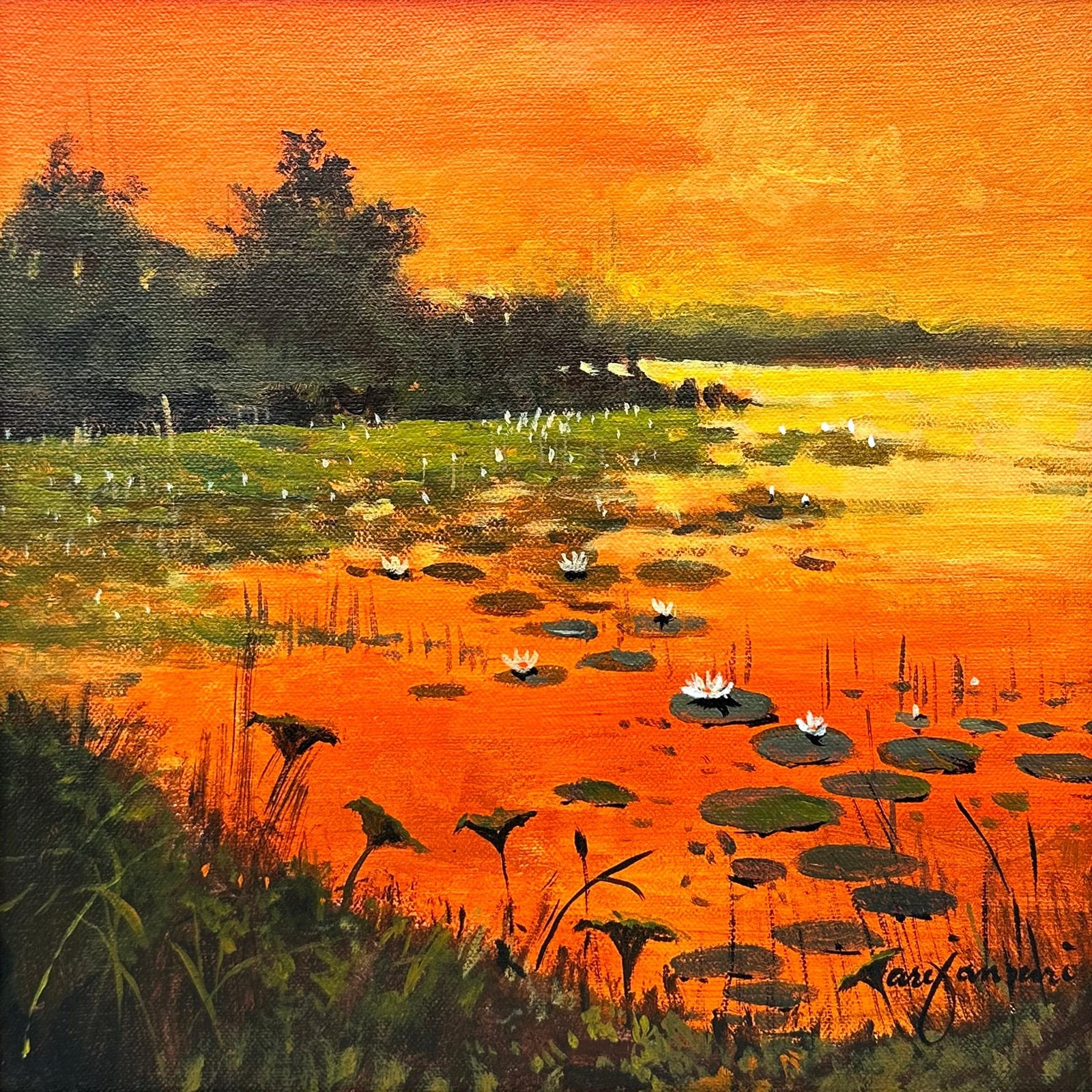 Arif Ansari | Title: Echoes of the North | Medium: Acrylic on Canvas | Size: 12 x 12 inches