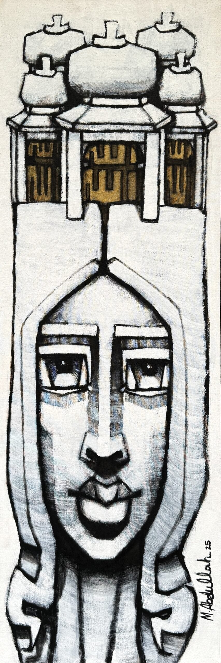 Abdullah Siddiqui | Title: Sacred Echo II | Medium: Acrylic on Canvas | Size: 12 x 36 inches