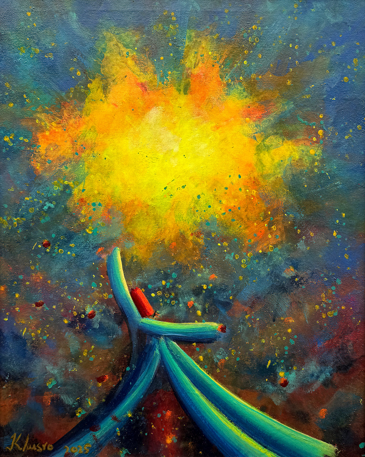 Khusro Subzwari sufi whirling dervish painting oil on canvas 16x20 inches artwork