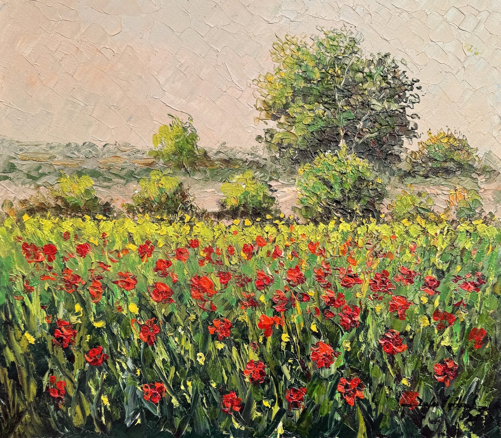 Zafar Iqbal Khan | Title:  Morning Light by the Stream | Medium: Oil On Canvas | Size: 14x16 inches