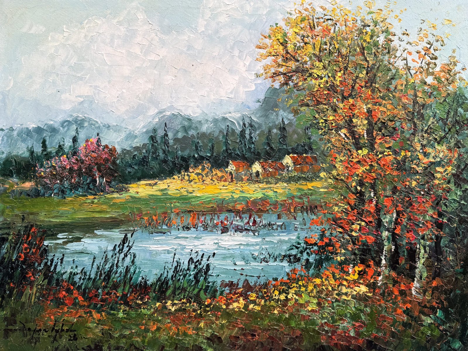 Zafar Iqbal Khan | Title:  Whispers of the Riverside | Medium: Oil On Canvas | Size: 18x24 inches