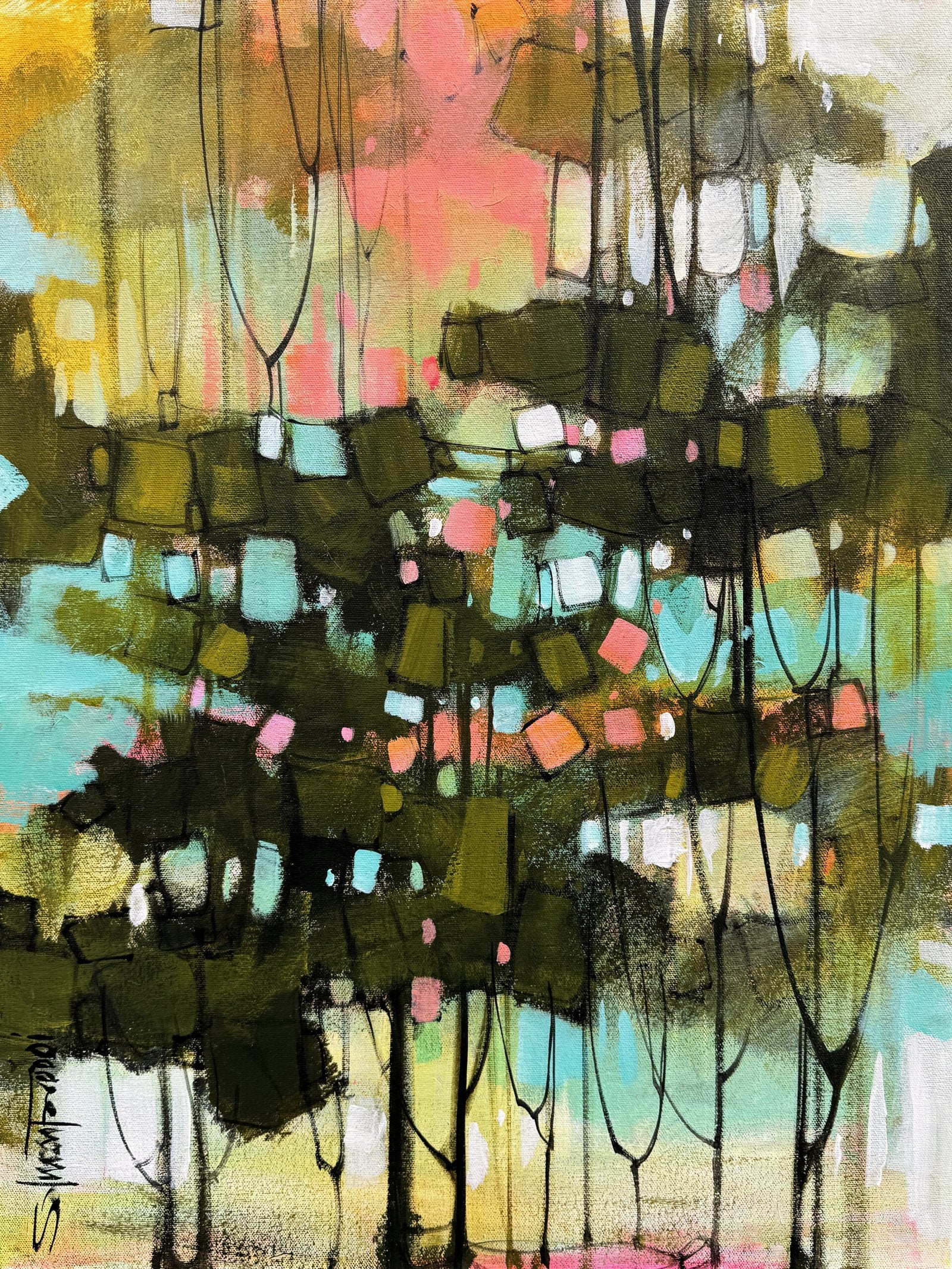 Salman Farooqi Urban Wilderness Acrylic on Canvas 18x24 inches