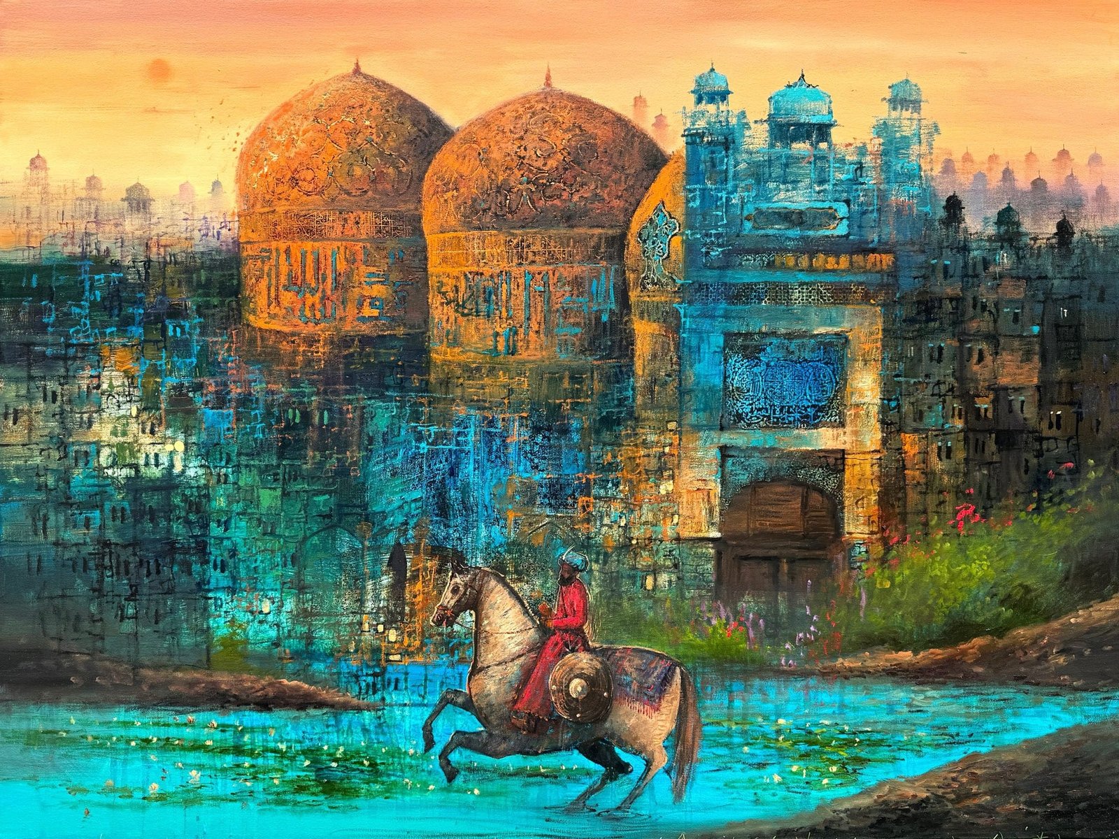 A. Q. Arif | Title: Echoes of Heritage | Medium: Acrylic on Canvas | Size: 36 x 48 inches
