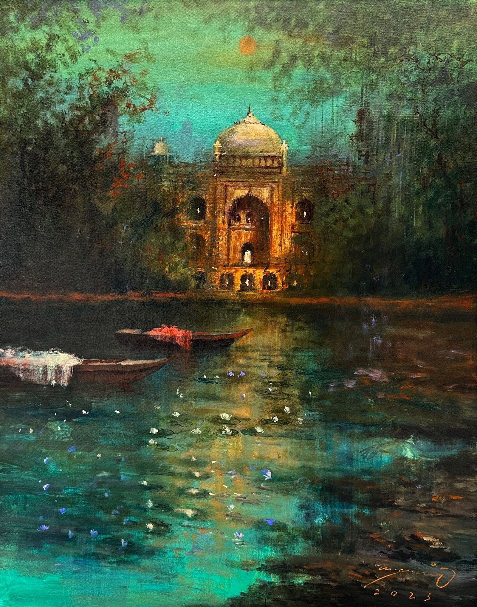 A. Q. Arif | Title: Timeless Reflections | Medium: Acrylic on Canvas | Size: 22 x 28 inches