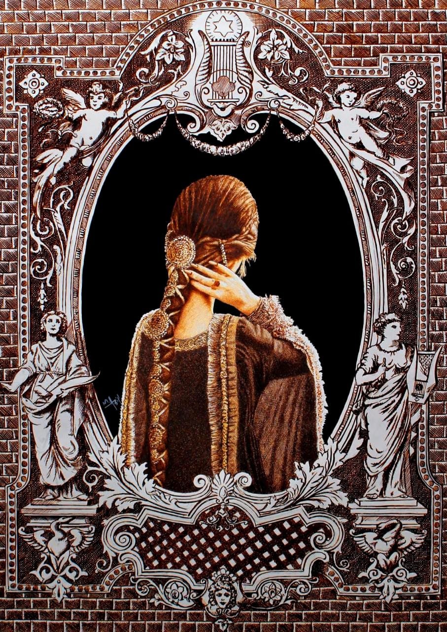 Asif Ghayaz | Title: The Melody of Grace | Medium: Pen & Ink on Paper | Size: 22x31 inches