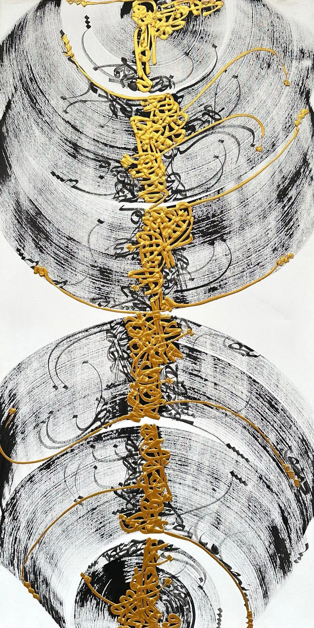 Muneeb Ali | Title: Modern Calligraphy | Medium: Acrylic On Canvas | Size: 24x48 inches
