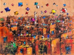 0_img_5687 Zahid Saleem | Title: Cityscape | Medium: Acrylic On Canvas | Size: 13x16 inches