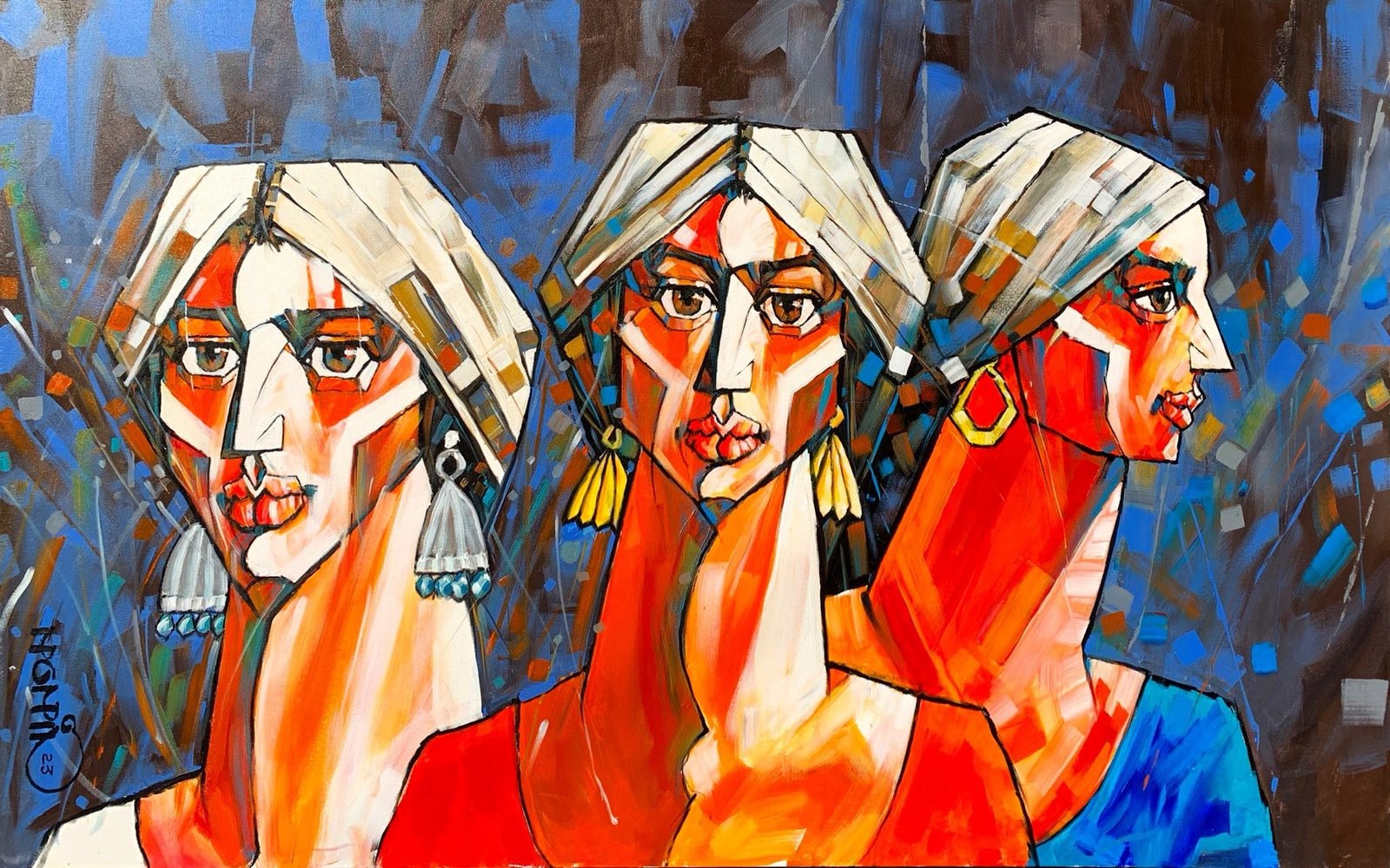 Momin Khan  | Title:  | Medium: Oil On Canvas   | Size: 30 x 48 inches