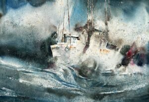 1_img_5657 Sarfaraz Mussawir | Title: Cityscape | Medium: Watercolor On Paper | Size: 15x22 inches