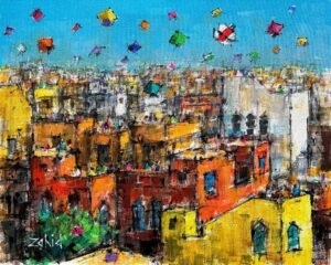 1_img_5686 Zahid Saleem | Title: Cityscape | Medium: Acrylic On Canvas | Size: 16x20 inches