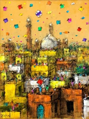 1_img_5705-2 Zahid Saleem | Title: Cityscape | Medium: Acrylic On Canvas | Size: 18x24 inches