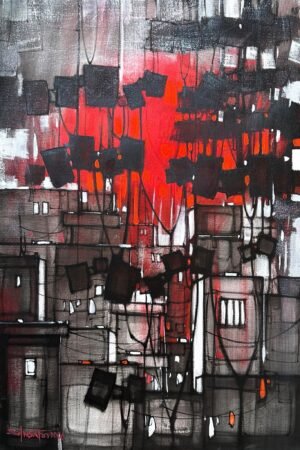 1_img_6411 Salman Farooqi
 | Title: Modern Cityscape
 | Medium: Acrylic on Canvas
 | Size: 24x36 inches