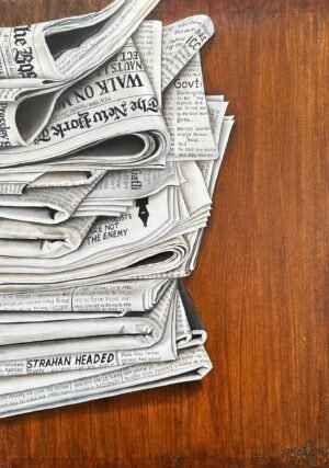 Maham Siddiqui
| Title: The Weight of Words
| Medium: Oil on Canvas
| Size: 18x24 inches