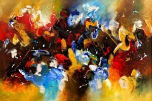 S. M. Naqvi  | Title: Abstract  | Medium: Acrylic on Canvas  | Size: 48x72 inches