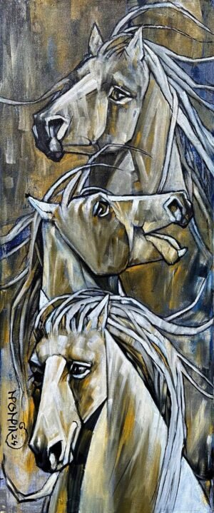 1_img_7043 Momin Khan
| Title: Horse
| Medium: Oil On Canvas
| Size: 20 x 48 inches