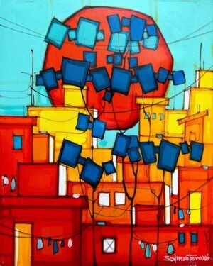 2_img_6410 Salman Farooqi | Title: Modern Cityscape | Medium: Acrylic on Canvas | Size: 16x20 inches