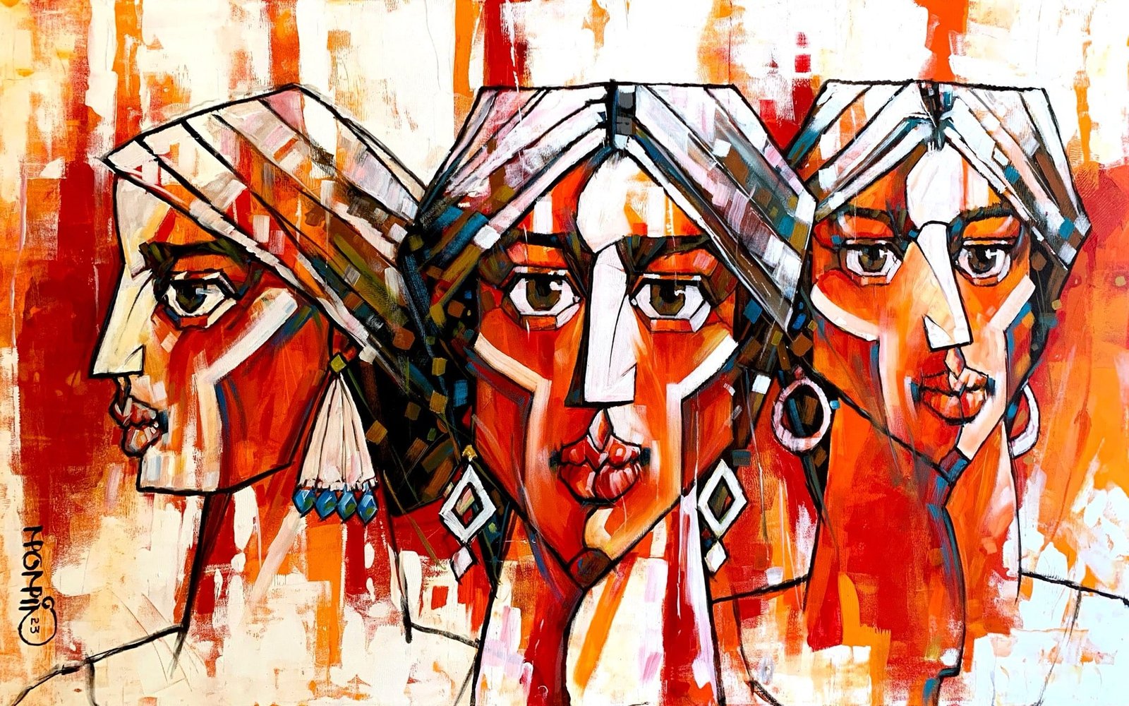 Momin Khan  | Title:  | Medium: Oil On Canvas   | Size: 30 x 48 inches