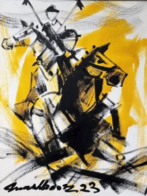 3_img_5205 Mashkoor Raza | Title: Polo Abstract | Medium: Oil On Canvas | Size: 12x16 inches