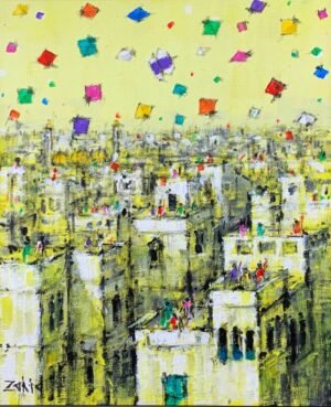 3_img_5703 Zahid Saleem | Title: Cityscape | Medium: Acrylic On Canvas | Size: 13x16 inches