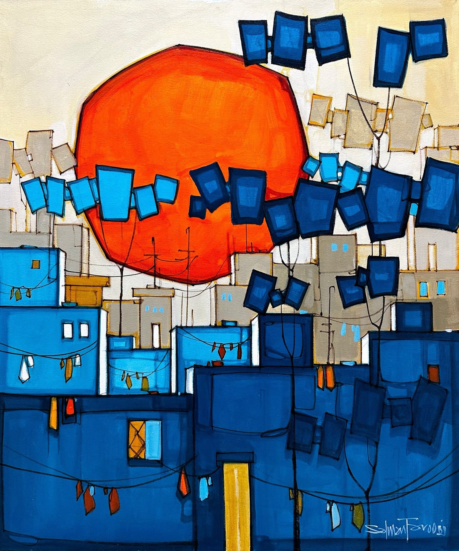 Salman Farooqi  | Title: Landscape   | Medium: Acrylic on Canvas  | Size: 30x36 inches